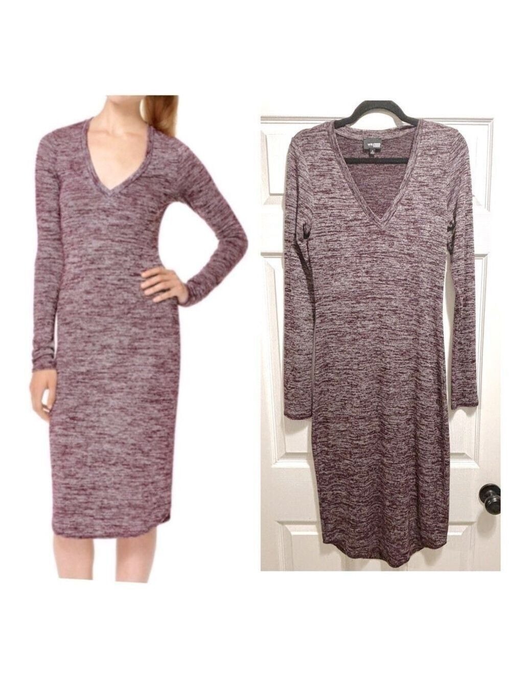 ARITZIA Wilfred Free Lisiere Bodycon Midi Dress Stretch Knit Size Medium